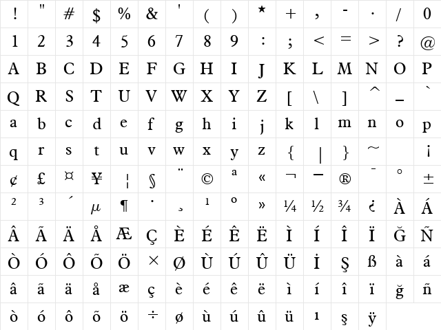 00687 Regular  glyph index