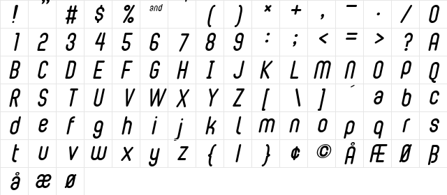 BubbleBoy2 Regular  glyph index