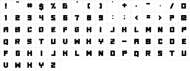 Real Young Regular  glyph index
