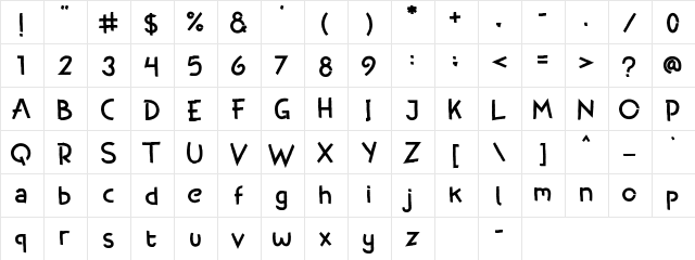 West Djakarta Regular  glyph index