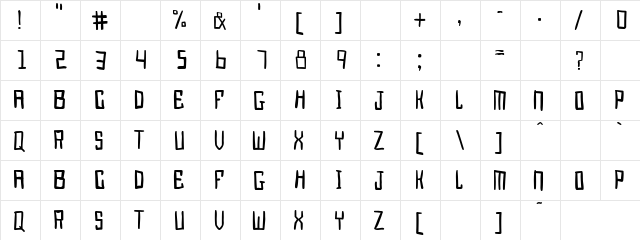 Jugg Head Regular  glyph index