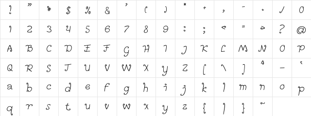 Lencir Regular  glyph index
