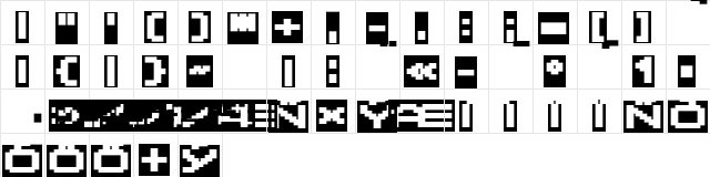 LomoWallStrip LT Std 100 Regular  glyph index