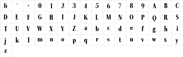 SteppITC-Ultra xPDF Regular  glyph index
