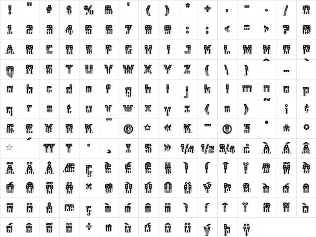 CFB1 American Patriot SOLID 2 Regular  glyph index
