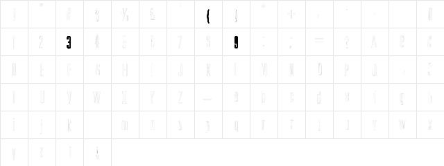FuryOpen Regular  glyph index