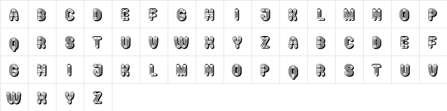 Mangalica Hollow Regular  glyph index
