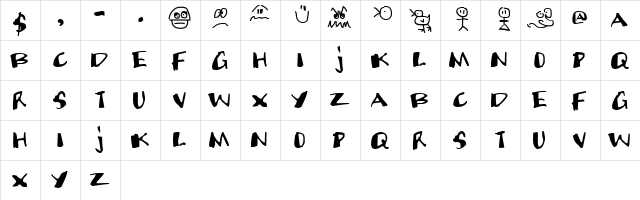 Candy Sniper Regular  glyph index