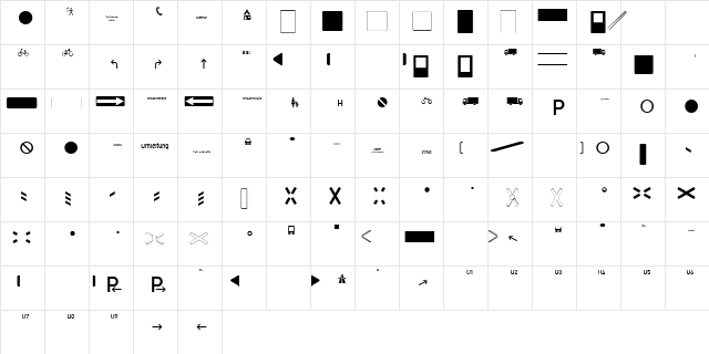 Zeichen Dreihundert Regular  glyph index