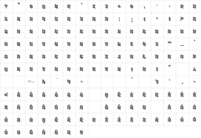 FlagDayThree Regular  glyph index