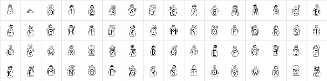 JFSnowbiz Regular  glyph index