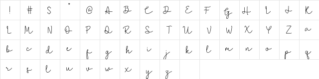 Caroline Bellish Regular  glyph index
