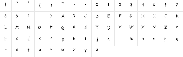 BUSTER Regular  glyph index