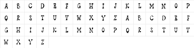 SharonsShadows Regular  glyph index