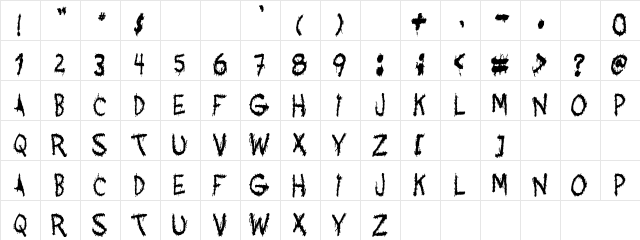 Ants Regular  glyph index