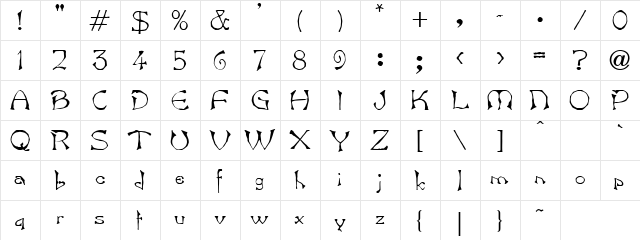 Adalbert Regular  glyph index