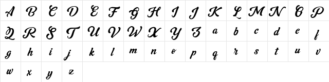 Grandyose FREE Regular  glyph index