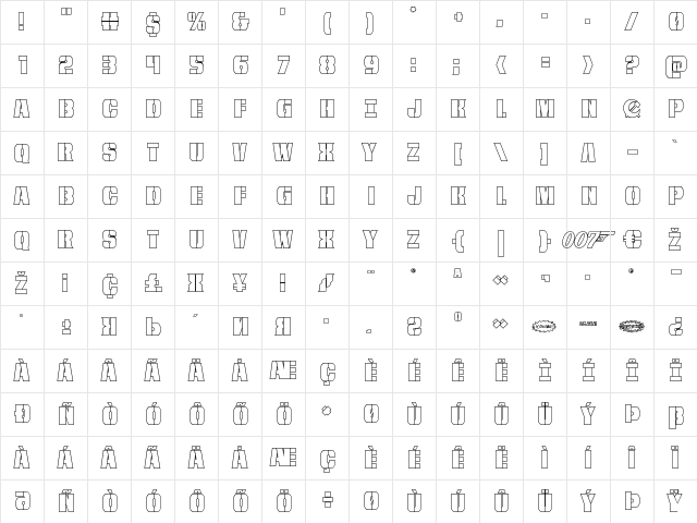 From BOND With Love Outline Regular  glyph index