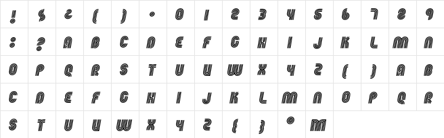 Fgroove SeventySeven  glyph index