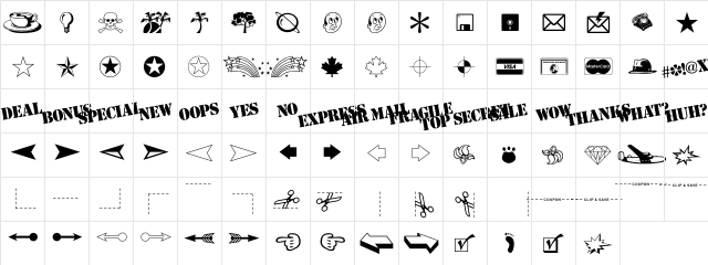 MiniPics Classic  glyph index