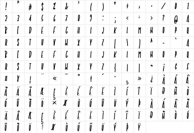 NF-Avae Regular  glyph index