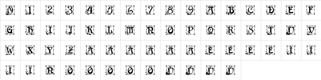 Capitular Floral Regular  glyph index