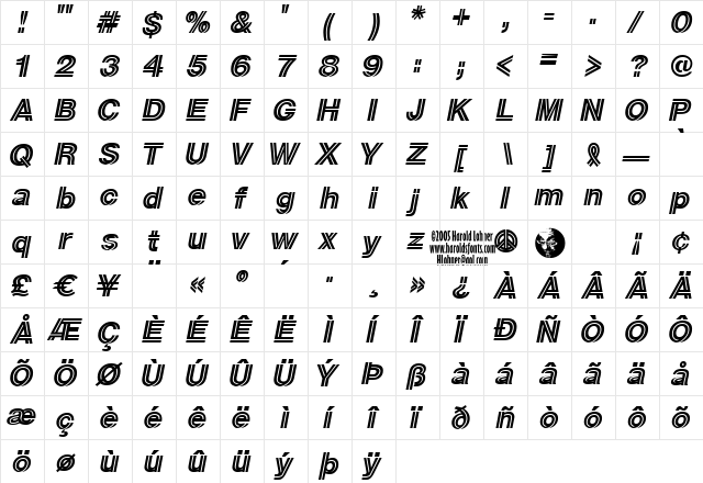 Dilemma Regular  glyph index