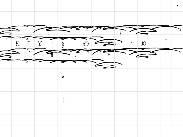 Everything RISES Swashes Regular  glyph index