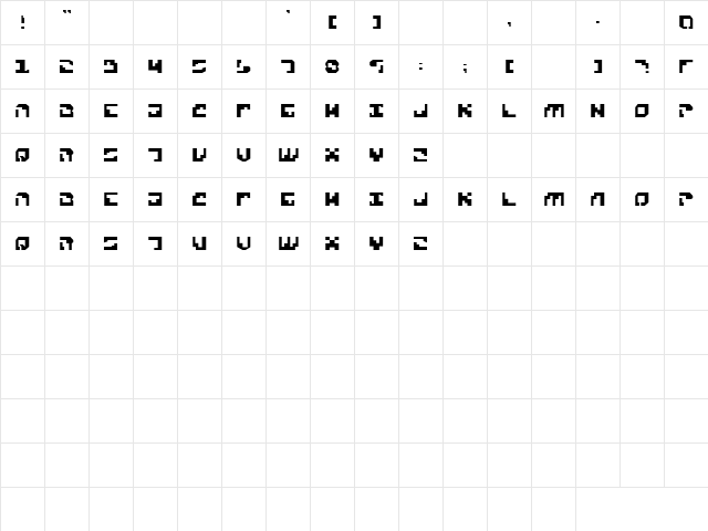 Xenophobia2 Regular  glyph index