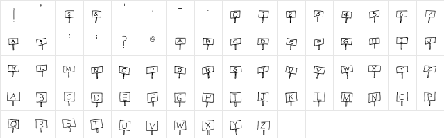 Sign Language Regular  glyph index