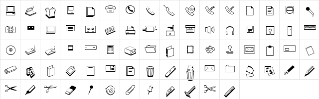 FFDingbats Regular  glyph index