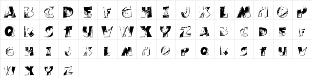 Peinturlure Regular  glyph index