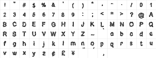 Clouds of Hope LSF Regular  glyph index