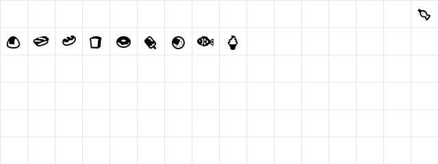 Efoodde Regular  glyph index