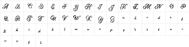 Aella FREE Regular  glyph index