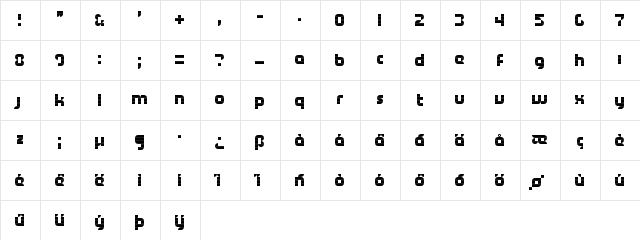 Dafont.com Regular  glyph index
