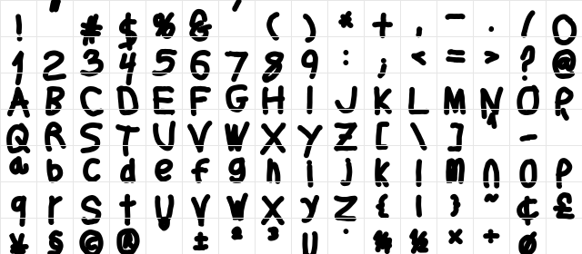 Thicker Than... Medium  glyph index