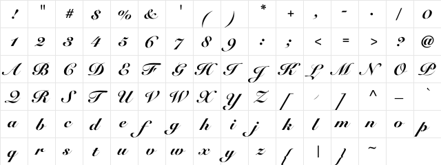 Rose Round Black Regular  glyph index