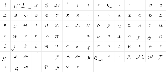 FRIHERRS Regular  glyph index