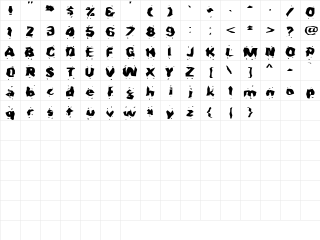 SeedPeopleExtended Regular  glyph index