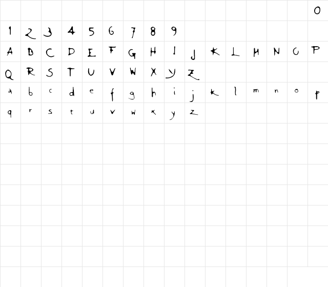 GiovediRegular Regular  glyph index