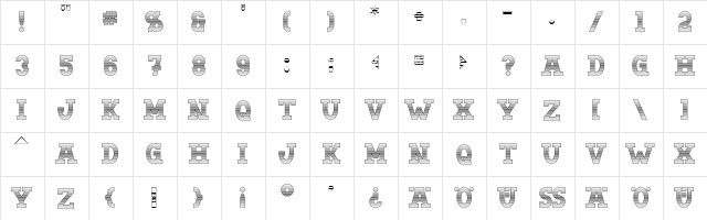 Doergon Wave Regular  glyph index