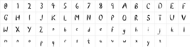 Droptear Regular  glyph index