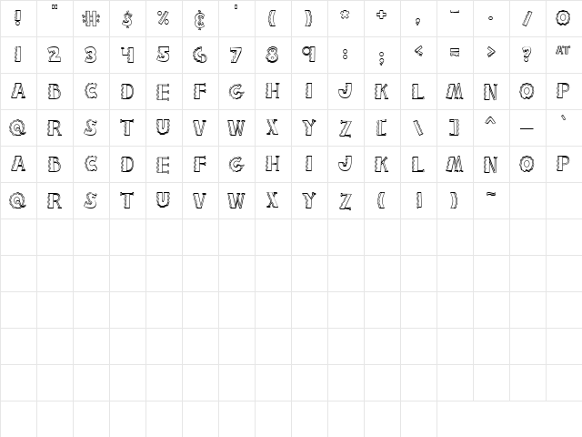 CK Wavey Regular  glyph index