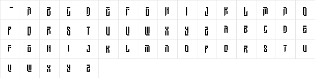 Wesley Gothic Regular  glyph index
