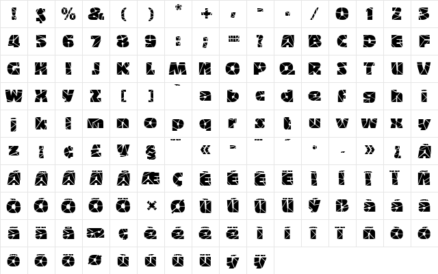 BigbandTerrazzo Medium  glyph index