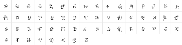 KR Butterfly Regular  glyph index