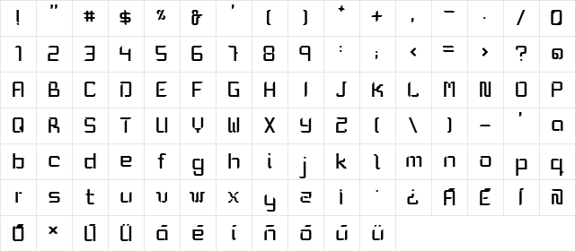 Mika Medium  glyph index