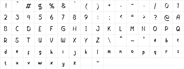 Khilafah Regular  glyph index