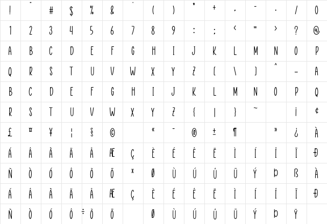 Paper Flowers Regular  glyph index